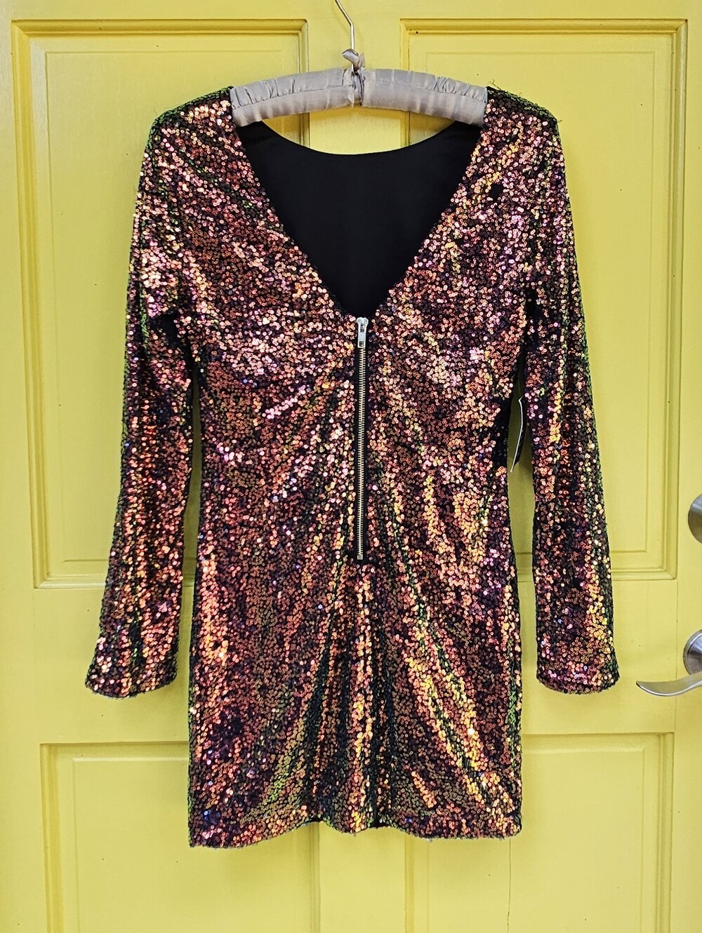 NWT Charlotte Russe Iridescent Sequin Bodycon Dress S - Picture 6 of 15